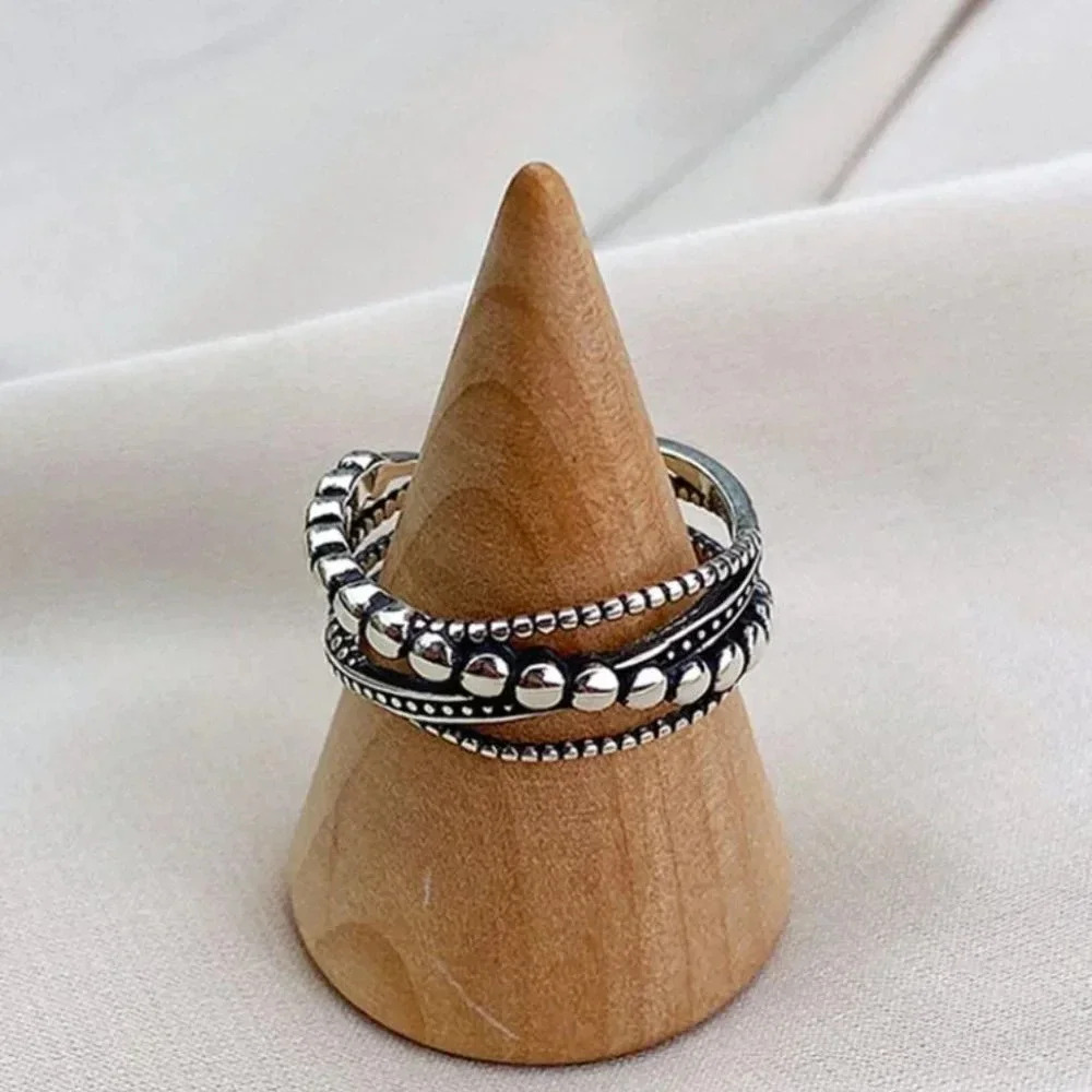 Minimalist 925 Sterling Silver Criss Cross Layer Ring Dainty Stackable Ring Band - Picture 5 of 5